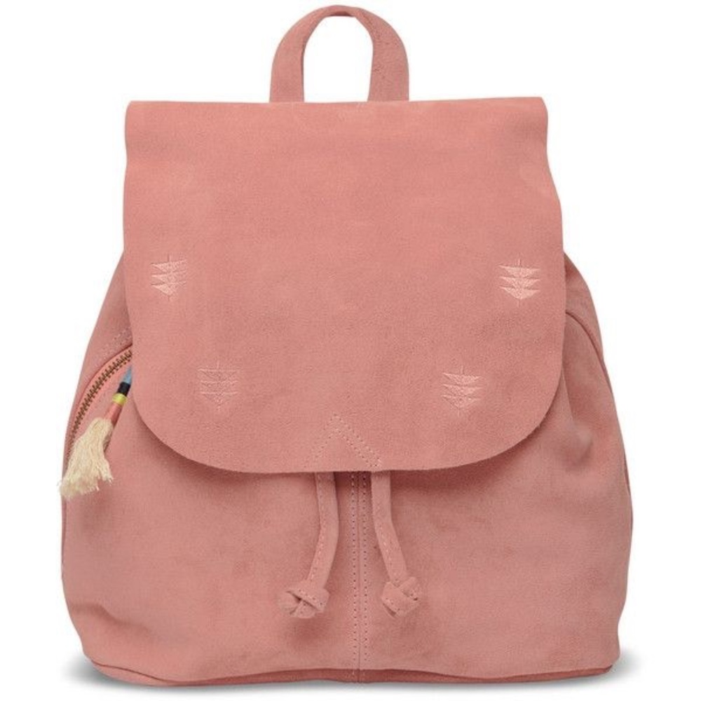 TOMS Dusty Rose Suede Embroidered Port Backpack